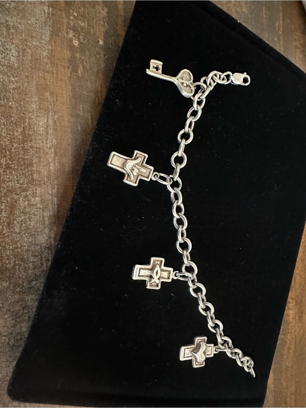 Sterling Silver Charm Cross Bracelet - Women Accessories